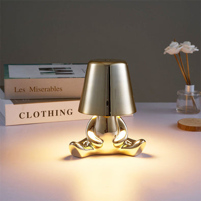 Golden Statue Lamp Creative LED Charging Atmosphere Night Light